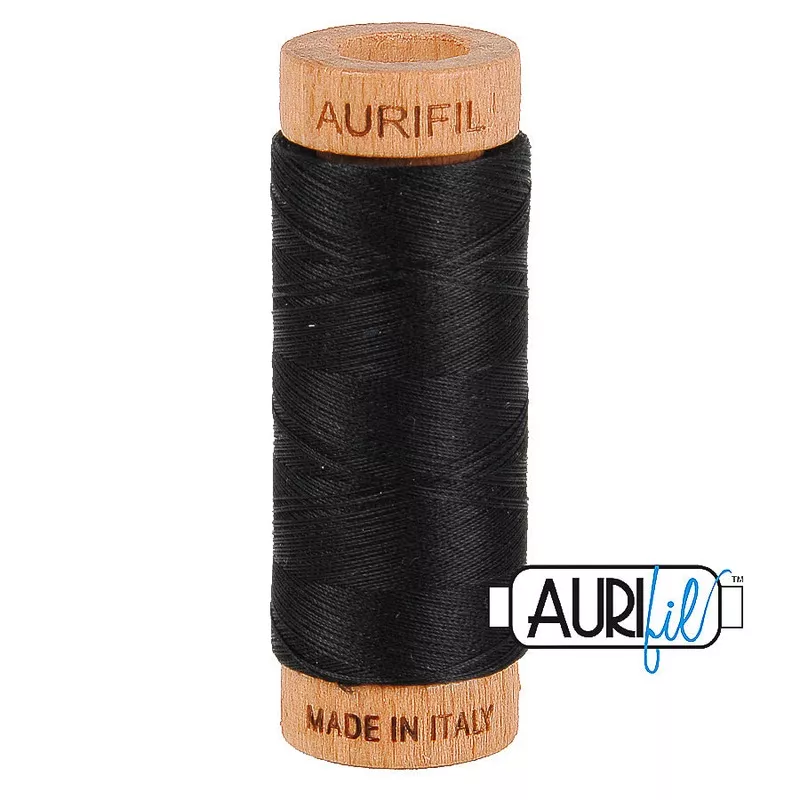 02692 Black - Aurifil 80wt Thread