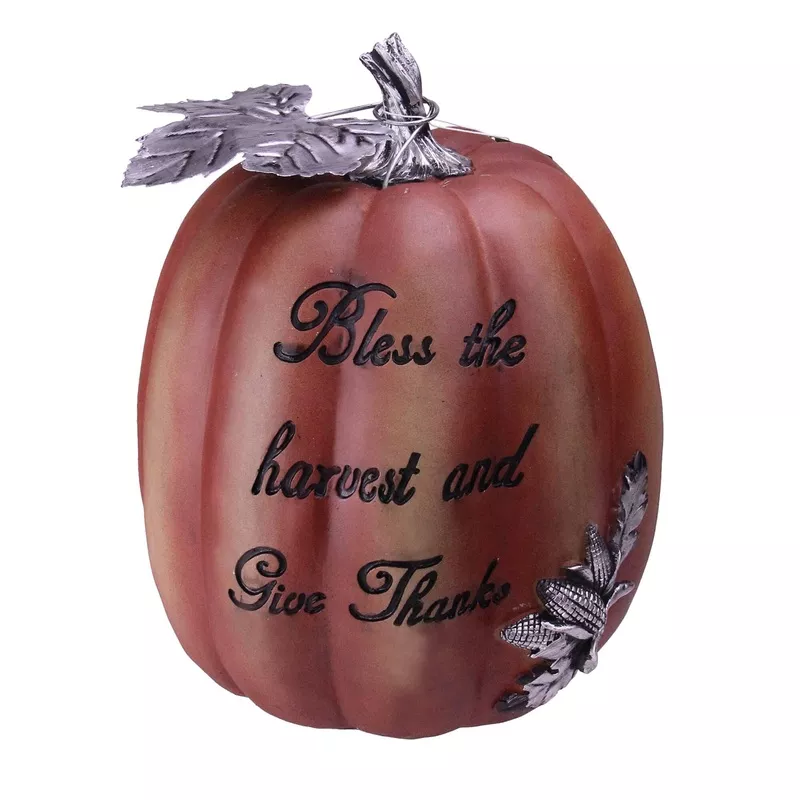 10 Bless the Harvest Pumpkin Tabletop Dcor
