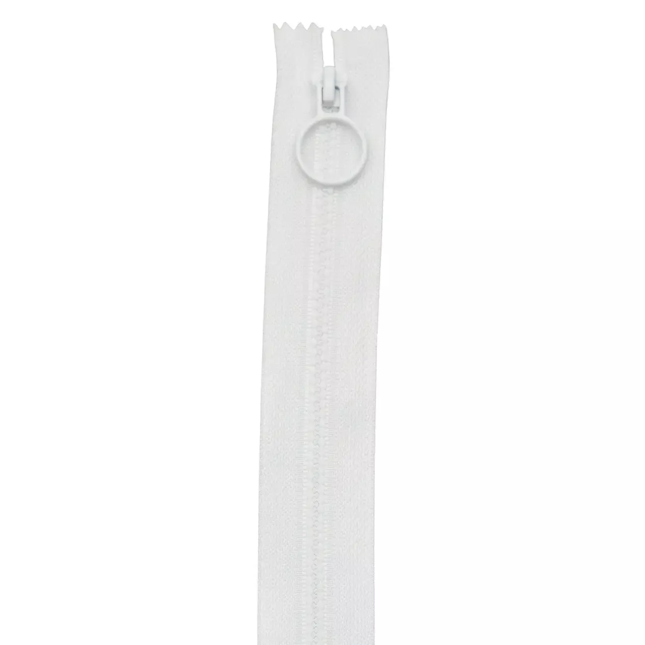 20in White Hoop Pull Zipper 2pk