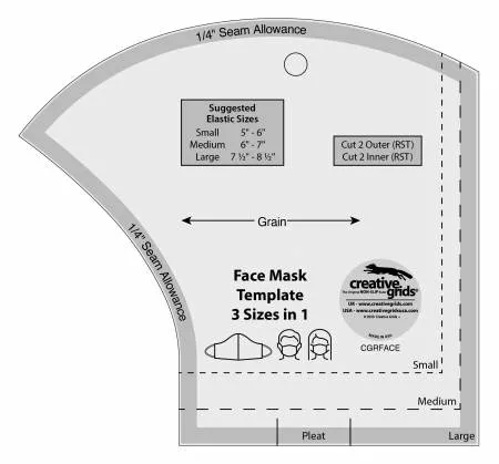 **Discontinued** Face Mask Template 3 Sizes in 1