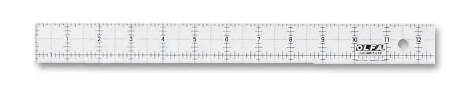 Frosted Acrylic Olfa Ruler 1 x 12 - The Companion