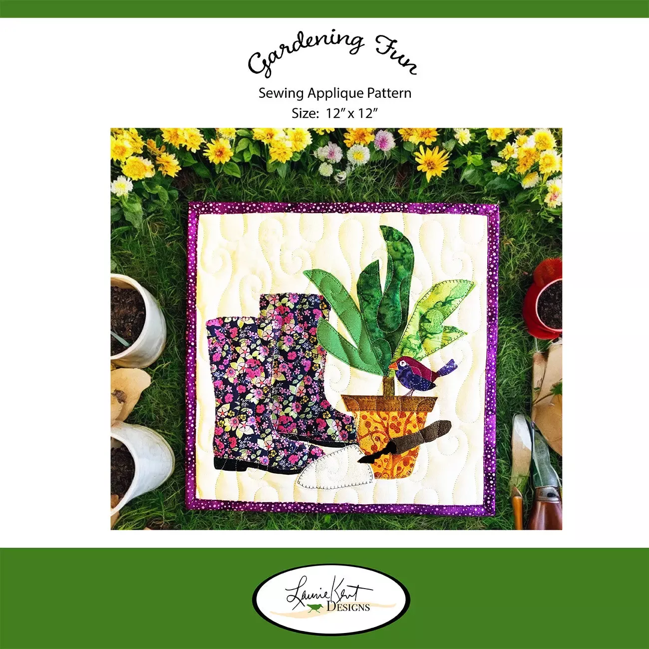 Gardening Fun Sewing Applique Pattern