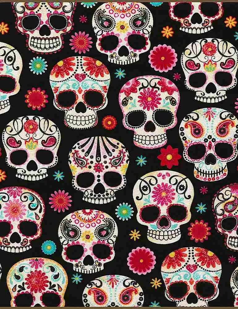 Sugar SkullsC4139-BLACK