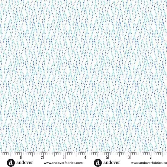Thousand Steps White Cap Bubbles White – A-1280-LB – Andover Fabrics