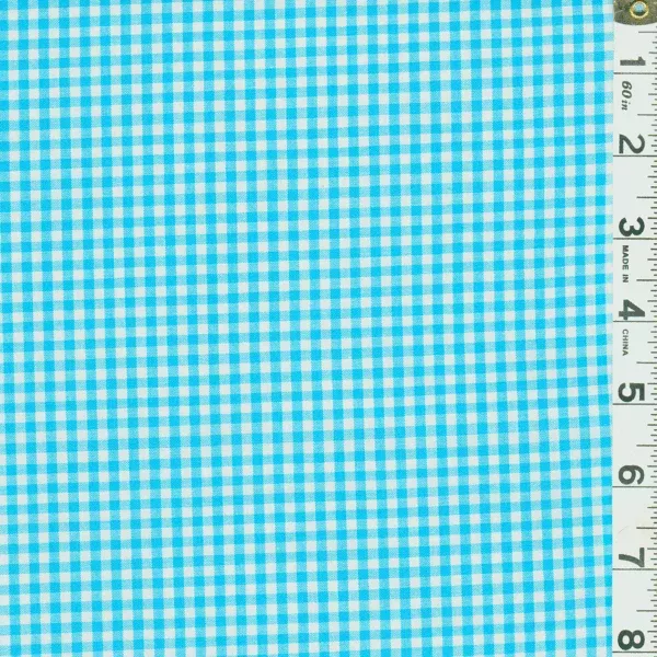 Turquoise 1/8 Inch Gingham Fabric - Reorderable