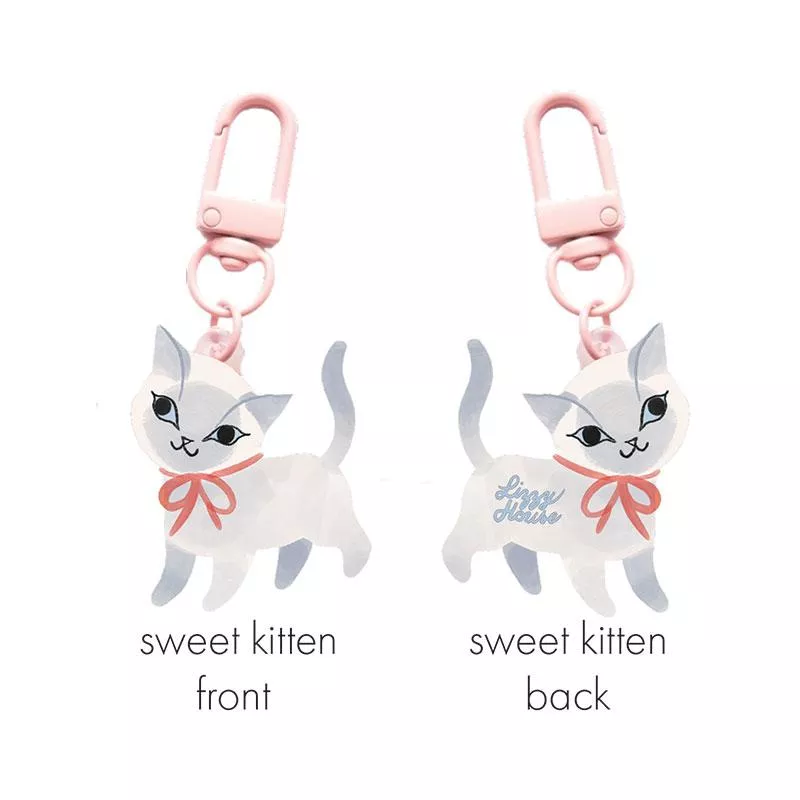 Zipper Glitter Charm Sweet Kitten
