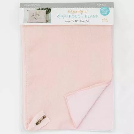 Zipper Pouch Blank Blush Felt Large - KDKB226