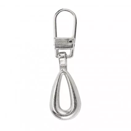 Zipper Pulls - Silver Open Teardrop - CACF11-607-00SI