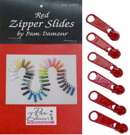Zipper Slides, 6 Large Tab; Red - ZIP-R